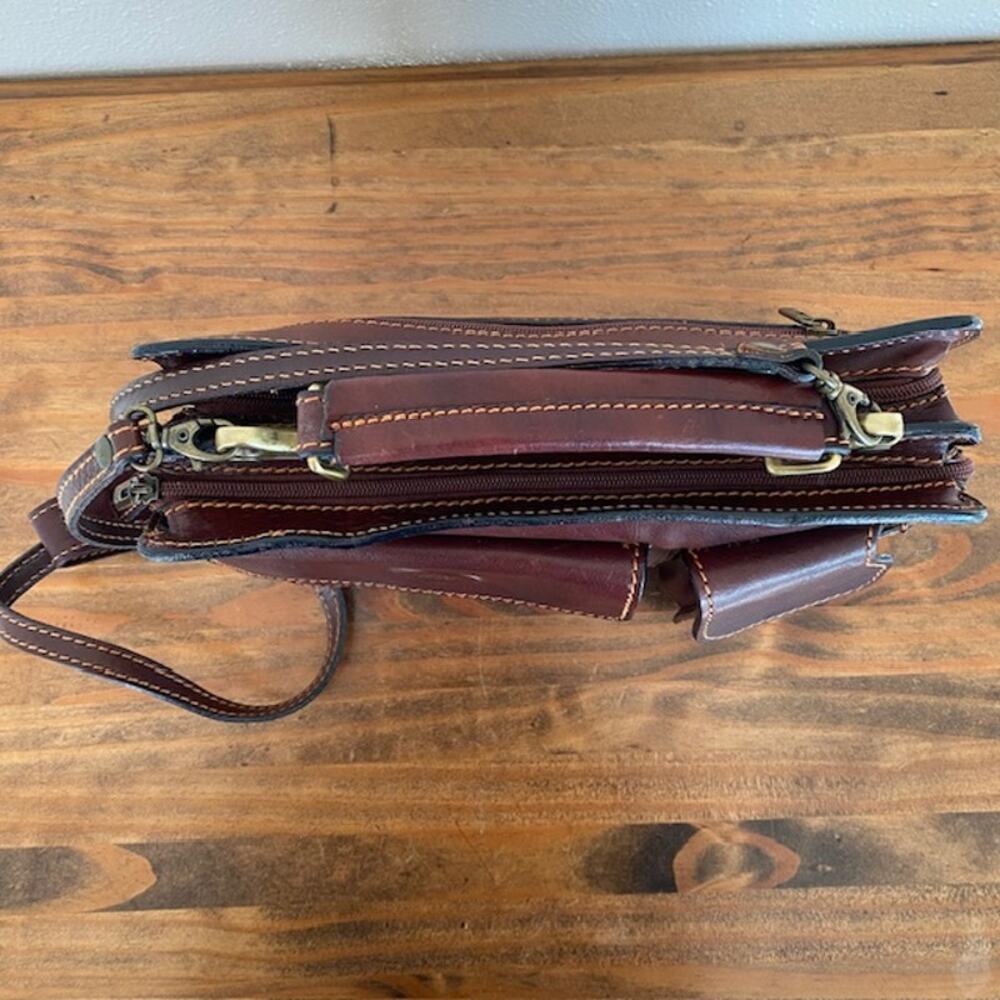 Mele 1880 Made in Italy Handmade Brown Leather Satchel - Picture 3 of 8